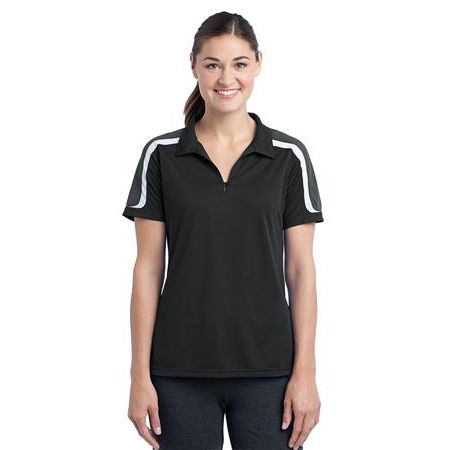 Sport-Tek ®  Ladies Tricolor Shoulder Micropique Sport-Wick ®  Polo. LST658