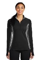 Sport-Tek ®  Ladies Sport-Wick ®  Stretch Contrast 1/2-Zip Pullover. LST854